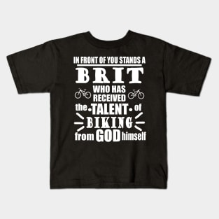 Biking English Great Britain Bike Tour Kids T-Shirt